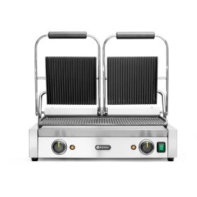   Kontakt grill - dupla verzió Teljesen bordázott, HENDI, Bordázott tetejű és aljú, 230V/3600W, 570x375x(H)216mm