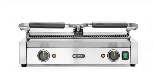 Kontakt grill - dupla verzió Teljesen bordázott, HENDI, Bordázott tetejű és aljú, 230V/3600W, 570x375x(H)216mm