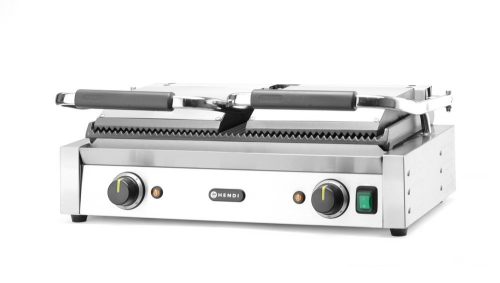 Kontakt grill - dupla verzió Teljesen bordázott, HENDI, Bordázott tetejű és aljú, 230V/3600W, 570x375x(H)216mm