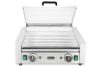 Kolbászsütő grill - 2 zónás energiatakarékos fedéllel, HENDI, 11 görgős, 220-240V/980W, 566x527x(H)259mm