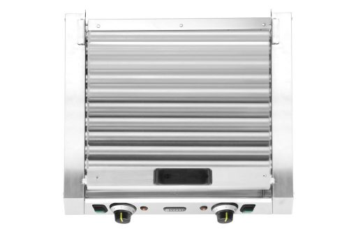 Kolbászsütő grill - 2 zónás energiatakarékos fedéllel, HENDI, 11 görgős, 220-240V/980W, 566x527x(H)259mm