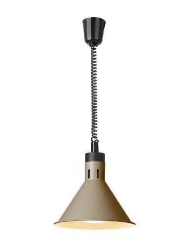 Fel-le állítható melegentartó lámpa, kúp alakú kivitel, HENDI, Bézs, 230V/250W, ⌀275x(H)250mm