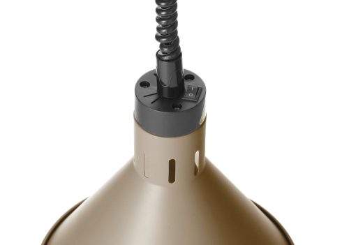 Fel-le állítható melegentartó lámpa, kúp alakú kivitel, HENDI, Bézs, 230V/250W, ⌀275x(H)250mm