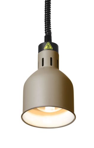 Fel-le állítható hősugárzó lámpa, hengeres kivitel, HENDI, Bézs, 230V/250W, ⌀175x(H)250mm