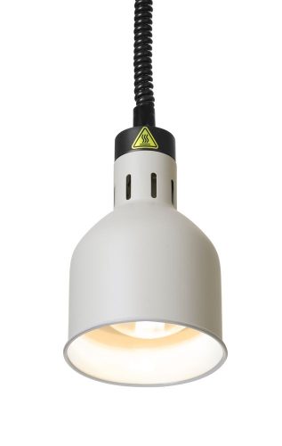 Fel-le állítható hősugárzó lámpa, hengeres kivitel, HENDI, Fehér, 230V/250W, ⌀175x(H)250mm