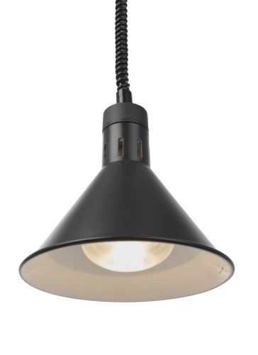 Fel-le állítható melegentartó lámpa, kúp alakú kivitel, HENDI, Fekete, 230V/250W, ⌀275x(H)250mm