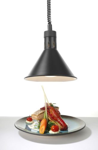 Fel-le állítható melegentartó lámpa, kúp alakú kivitel, HENDI, Fekete, 230V/250W, ⌀275x(H)250mm