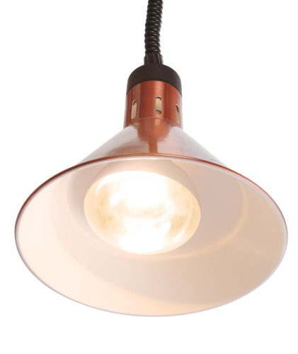 Fel-le állítható melegentartó lámpa, kúp alakú kivitel, HENDI, Rézvörös, 230V/250W, ⌀275x(H)250mm
