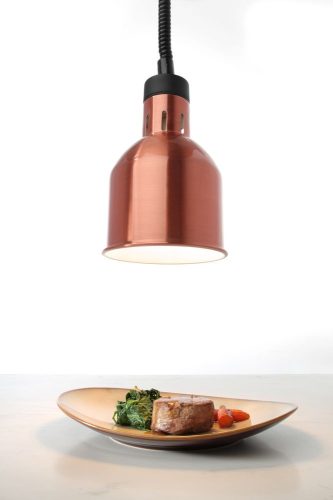 Fel-le állítható hősugárzó lámpa, hengeres kivitel, HENDI, Rézvörös, 230V/250W, ⌀175x(H)250mm