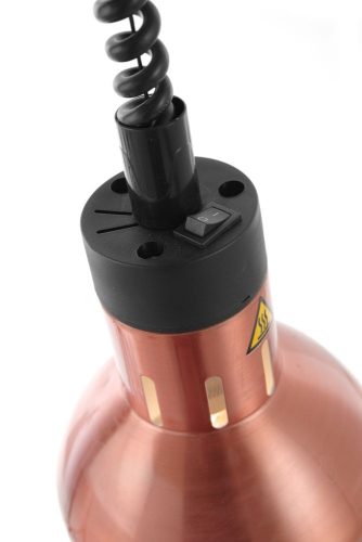 Fel-le állítható hősugárzó lámpa, hengeres kivitel, HENDI, Rézvörös, 230V/250W, ⌀175x(H)250mm