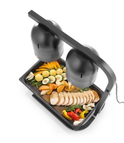 2 lámpás infravörös melegentartó lámpa, HENDI, Fekete, 230V/250W, 453x360x(H)790mm