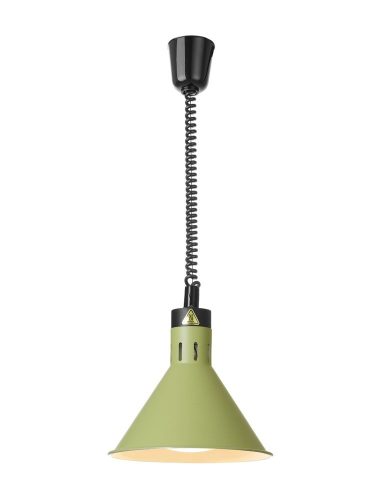 Fel-le állítható melegentartó lámpa, kúp alakú kivitel, HENDI, Zöld, 230V/250W, ⌀275x(H)250mm