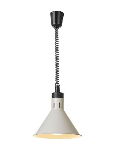 Fel-le állítható melegentartó lámpa, kúp alakú kivitel, HENDI, Fehér, 230V/250W, ⌀275x(H)250mm