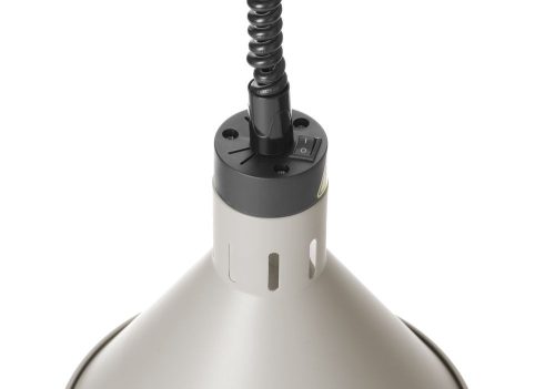 Fel-le állítható melegentartó lámpa, kúp alakú kivitel, HENDI, Fehér, 230V/250W, ⌀275x(H)250mm