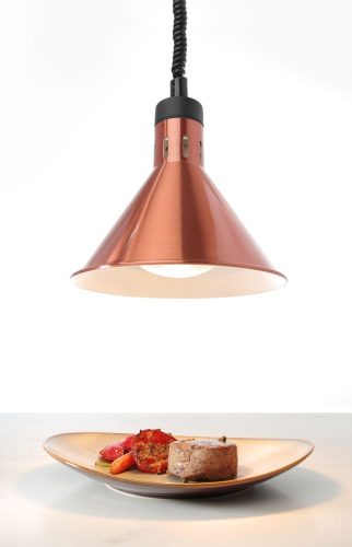 Fel-le állítható melegentartó lámpa, kúp alakú kivitel, HENDI, Fehér, 230V/250W, ⌀275x(H)250mm