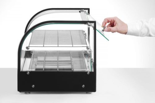 Pultra helyezhető melegentartó vitrin két szintes, HENDI, készintes, Fekete, 220-240V/800W, 554x376x(H)376mm