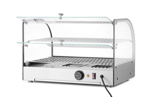 Pultra helyezhető melegentartó vitrin két szintes, HENDI, készintes, Fekete, 220-240V/800W, 554x376x(H)376mm
