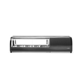   Sushi tároló hűtő, Arktic, A csomag tartalma: 4x GN 1/3 (H) 40 mm., GN 1/3, Fekete, 220-240V/190W, 1177x426x(H)296mm