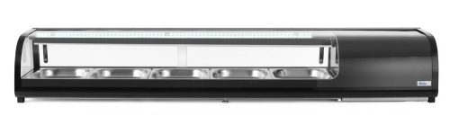 Sushi tároló hűtő, Arktic, A csomag tartalma: 4x GN 1/3 (H) 40 mm., GN 1/3, Fekete, 220-240V/190W, 1177x426x(H)296mm