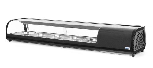Sushi tároló hűtő, Arktic, A csomag tartalma: 4x GN 1/3 (H) 40 mm., GN 1/3, Fekete, 220-240V/190W, 1177x426x(H)296mm