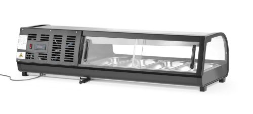 Sushi tároló hűtő, Arktic, A csomag tartalma: 6x GN 1/3 (H) 40 mm., GN 1/3, Fekete, 220-240V/190W, 1529x426x(H)296mm