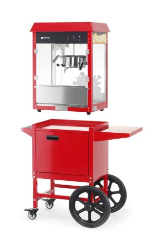 Popcorn gép kocsival, HENDI, Piros, 220-240V/1155W, 940x510x(H)1553mm