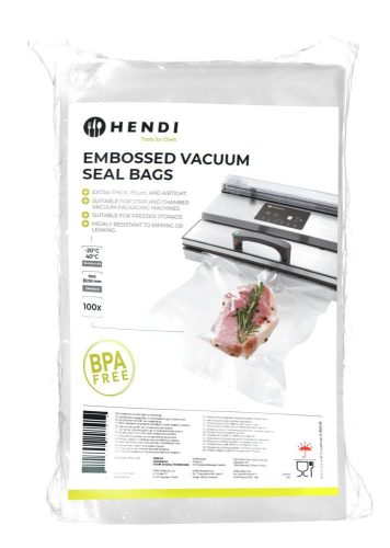 Dombornyomott vákuumtasakok, HENDI, 100 db., 150x400mm