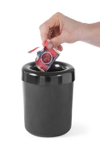 Asztali szemetes vagy evőeszköztartó, HENDI, Fekete, ⌀130x(H)160mm