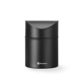   Asztali szemetes lengőfedéllel, HENDI, 1,2L, Fekete, ⌀120x(H)165mm