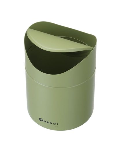 Asztali szemetes lengőfedéllel, HENDI, 1,2L, Zöld, ⌀120x(H)165mm