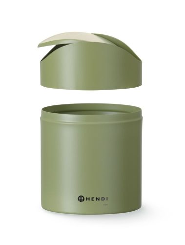 Asztali szemetes lengőfedéllel, HENDI, 1,2L, Zöld, ⌀120x(H)165mm
