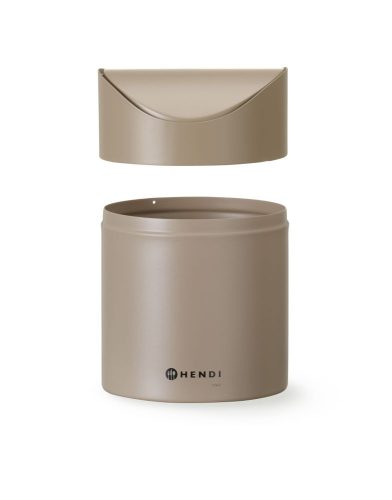 Asztali szemetes lengőfedéllel, HENDI, 1,2L, Bézs, ⌀120x(H)165mm