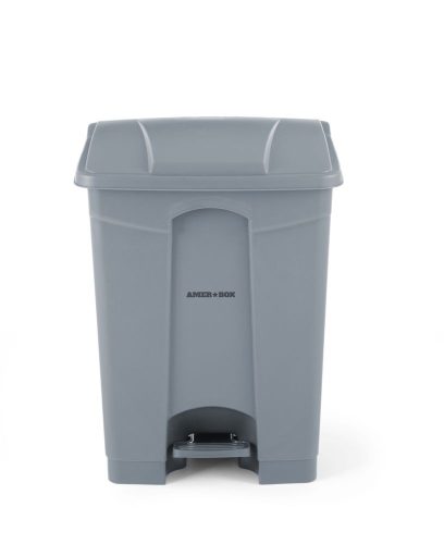 Pedálos hulladékgyűjtő tartály, AmerBox, 68L, Világos szürke, 490x410x(H)660mm
