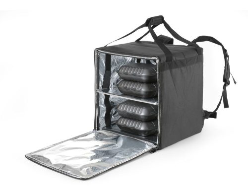 Szigetelt élelmiszer szállító hátizsák, HENDI, 75,2L, Fekete, 410x410x(H)480mm