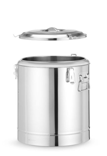Szigetelt hordozható tartály, HENDI, Kitchen Line, 36L, Ezüst, ⌀400x(H)500mm