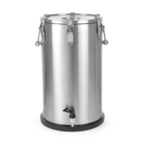   Szigetelt hordozható ételtárolóedény – csappal, HENDI, Profi Line, 35L, Ezüst, ⌀330x(H)570mm