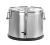 Szigetelt hordozható ételtárolóedény – csappal, HENDI, Profi Line, 50L, Ezüst, ⌀480x(H)380mm