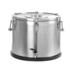   Szigetelt hordozható ételtárolóedény – csappal, HENDI, Profi Line, 50L, Ezüst, ⌀480x(H)380mm