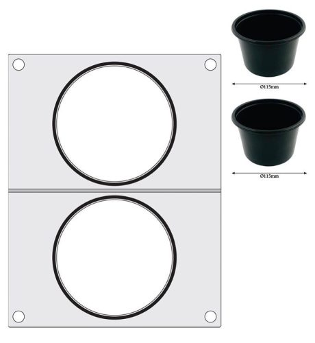 Tálcatömítő mátrix, HENDI, 2 db levestartály ø115 mm