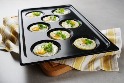 Tálca tapadásmentes bevonattal, CONVECTOMAT EGGPLATE, HENDI, GN 1/1, Fekete, 530x325x(H)26mm