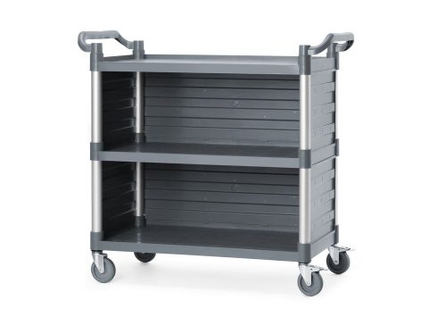 3 polcos polipropilén szervizkocsi, nagy, AmerBox, 1010x500x(H)960mm