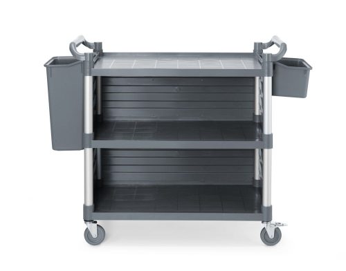 3 polcos polipropilén szervizkocsi, nagy, AmerBox, A polc oldalpaneljeit tartalmazza, 1010x500x(H)960mm