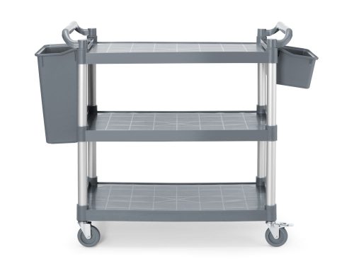 3 polcos polipropilén szervizkocsi, nagy, AmerBox, A polc oldalpaneljeit tartalmazza, 1010x500x(H)960mm