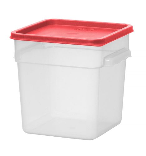 Ételkonténer mércés jelzéssel, HENDI, 7,6L, 235x235x(H)230mm