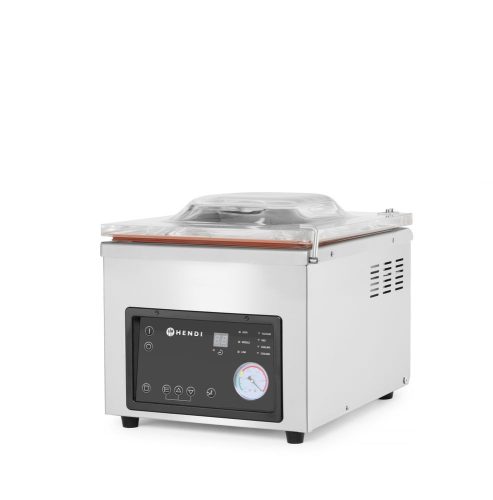 Vákuumkamra csomagológép, HENDI, Profi Line, tömítő szalag 260 mm, 230V/370W, 330x480x(H)360mm