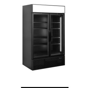 FSC1200H BLACKBlack 2-door display cooler with canopy