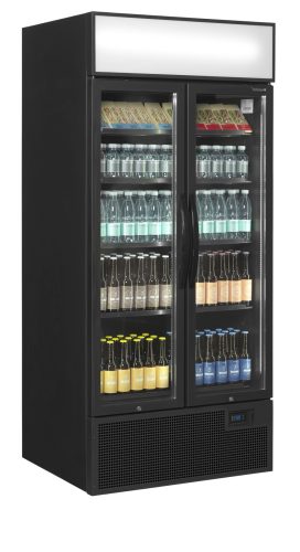 FSC891H BlackBlack 2-door display cooler with canopy
