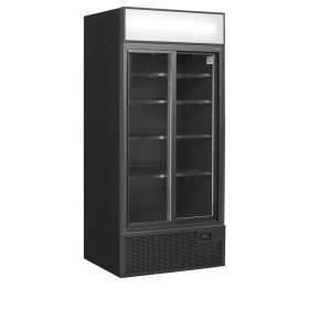 FSC891S BlackBlack 2-door display cooler with canopy